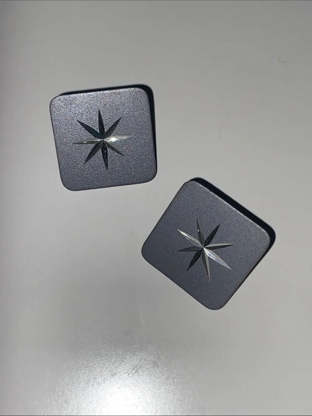 Gray Star Silver Square Studs